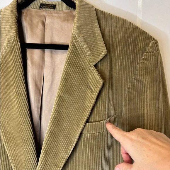 Vintage Holbrook Blazer Mens 44R Tan Corduroy blazer - Picture 5 of 13